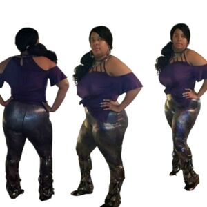 Stylish Purple and Black Women's Jumpsuit